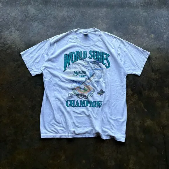 Crazy Vintage Marlins World Series T-shirt - Picture 1 of 5